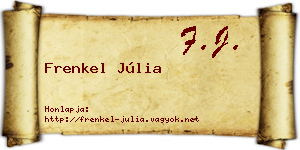 Frenkel Júlia névjegykártya